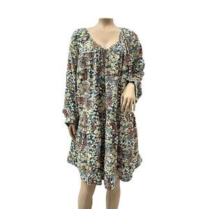 H&M Floral Print PeasantCottage Core V-Neck Knee Length Flowy Dress Womens XXL
